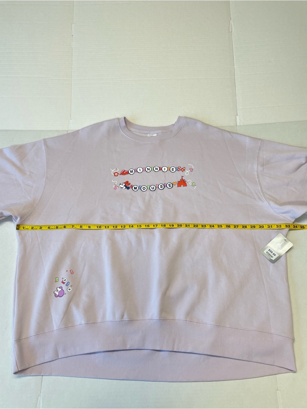 NWT 2X Disney Minnie Mouse Friendship Bracelet Pullover Sweatshirt Light Purple - Picture 12 of 14